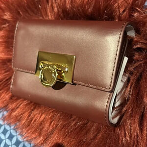 Ted Baker burgundy Veronica bifold compact wallet New